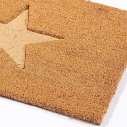 Arthouse Astley Star Embossed PVC Backed Coir 60x40cm Doormat in Natural - Size: 40 cm x 60 cm - thumbnail 2