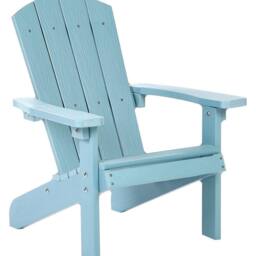 Wyld and Coco Kids Outdoor Chair Light Blue Plastic Wood Weather Resistant - thumbnail 2
