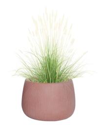 Dibor Large Terracotta Symmetry Stripe Fibre Clay Indoor Outdoor Garden Planter Houseplant Flower Plant Pot H37 x Dia55cm in Pink - thumbnail 2