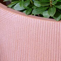 Dibor Large Terracotta Symmetry Stripe Fibre Clay Indoor Outdoor Garden Planter Houseplant Flower Plant Pot H37 x Dia55cm in Pink - thumbnail 5