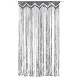 Berkfield Home Macrame Curtain Anthracite 140x240 cm Cotton in Dark Grey