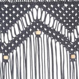 Berkfield Home Macrame Curtain Anthracite 140x240 cm Cotton in Dark Grey - thumbnail 4