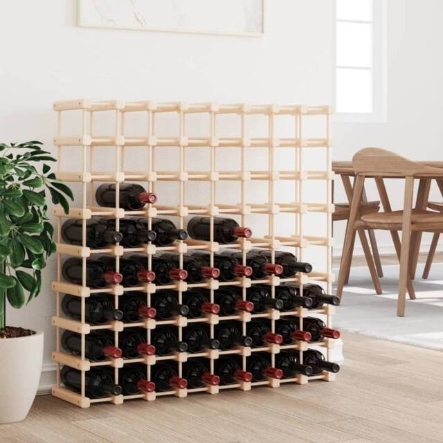 Berkfield Home Wine Rack for 72 Bottles 90.5x23x90.5 cm Solid Wood Pine in Light Brown - image 1