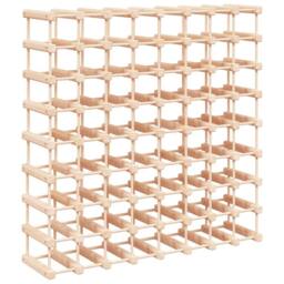 Berkfield Home Wine Rack for 72 Bottles 90.5x23x90.5 cm Solid Wood Pine in Light Brown - thumbnail 2