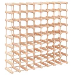 Berkfield Home Wine Rack for 72 Bottles 90.5x23x90.5 cm Solid Wood Pine in Light Brown - thumbnail 5