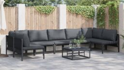Berkfield Home Garden Sofa Set 7 pcs Anthracite Steel - thumbnail 6