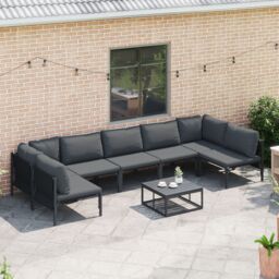 Berkfield Home Garden Sofa Set 7 pcs Anthracite Steel - thumbnail 5