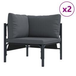 Berkfield Home Garden Sofa Set 7 pcs Anthracite Steel - thumbnail 4