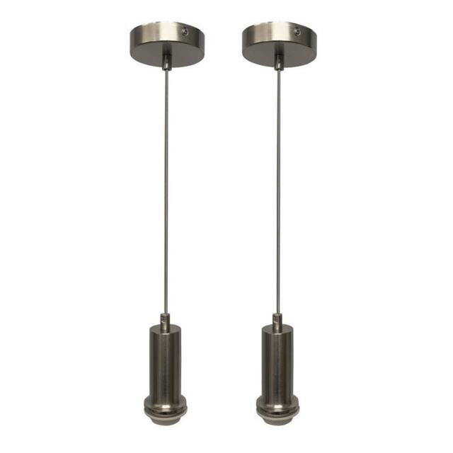 First Choice Lighting Set of 2 Celine - Satin Nickel Ceiling Flex Suspension Kits for Shades in Silver - image 1