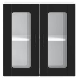 Berkfield Home Kitchen Wall Cabinet with Glass Door Porto Black - thumbnail 5