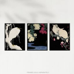 Artery8 Wall Art Print Pack of 3 A4 Ohara Koson Japan Kachō-e Bird & Flower Heron Cockatoo Japanese Paintings Living Room s Set - thumbnail 5