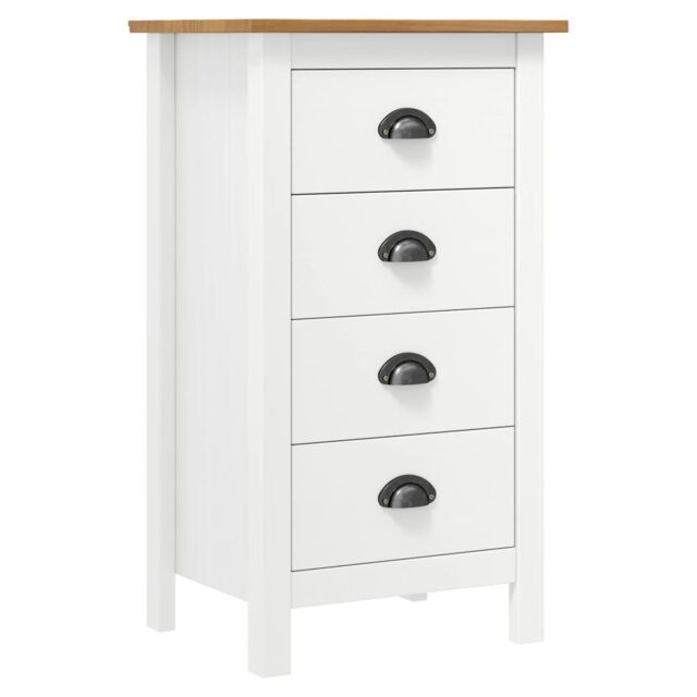 Berkfield Home Sideboard Hill White 46x35x80 cm Solid Pine Wood - Size: 46 x 35 x 80 cm - image 1