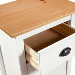 Berkfield Home Sideboard Hill White 46x35x80 cm Solid Pine Wood - Size: 46 x 35 x 80 cm - thumbnail 5