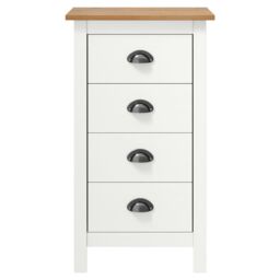 Berkfield Home Sideboard Hill White 46x35x80 cm Solid Pine Wood - Size: 46 x 35 x 80 cm - thumbnail 2