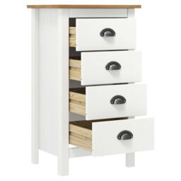 Berkfield Home Sideboard Hill White 46x35x80 cm Solid Pine Wood - Size: 46 x 35 x 80 cm - thumbnail 3