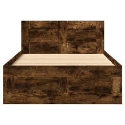 Berkfield Home Bed Frame with Headboard without Mattress Smoked Oak 90x200 cm in Brown - thumbnail 5