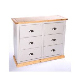 Cabinet Bits Bomporto 6 Drawer Chest of Drawers Chrome Cup Handle in Light Grey - thumbnail 3