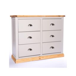 Cabinet Bits Bomporto 6 Drawer Chest of Drawers Chrome Cup Handle in Light Grey - thumbnail 2
