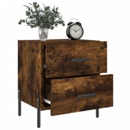Berkfield Home Bedside Cabinets 2 pcs Smoked Oak 40x35x47.5 cm Engineered Wood in Brown - thumbnail 4