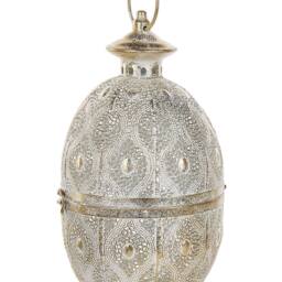Wyld and Coco Gold Openwork Egg Lantern 34 cm - Glass Candle Holder - thumbnail 2