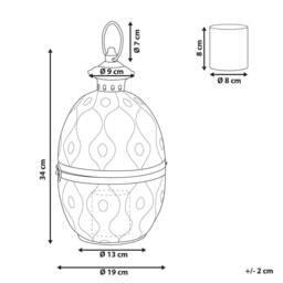 Wyld and Coco Gold Openwork Egg Lantern 34 cm - Glass Candle Holder - thumbnail 3