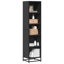 Berkfield Home Book Cabinet Black 40x35x170.5 cm Engineered Wood - thumbnail 2