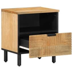 Berkfield Home Beautiful Bedside Cabinet Brown 40x33x46 cm Solid Wood Mango - Size: 40 x 33 x 46 cm - thumbnail 3