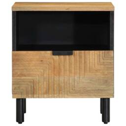 Berkfield Home Beautiful Bedside Cabinet Brown 40x33x46 cm Solid Wood Mango - Size: 40 x 33 x 46 cm - thumbnail 1