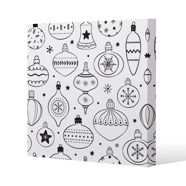 Benjamin Tate Design Hand drawn christmas decorations (canvas) / 101 x 101 x 4cm in Natural - Size: 101 x 101 x 4 cm - image 1
