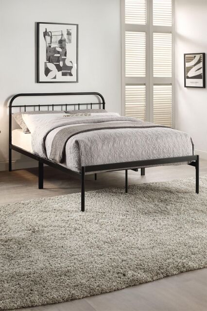 SlumberWorx Aldbury Modern Traditional Style Metal Bed Frame in Black - Size: Single - image 1