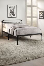 SlumberWorx Aldbury Modern Traditional Style Metal Bed Frame in Black - Size: Single - thumbnail 1