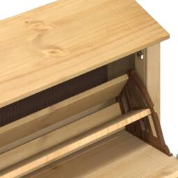 Berkfield Home Shoe Cabinet Corona 99x32x47 cm Solid Wood Pine in Natural - Size: 99 x 32 x 47 cm - thumbnail 7