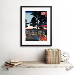 "Artery8 Utagawa Hiroshige Inari Shrine Oji Artwork 12x16"" Framed Art Print - Size: W12"" x H16""" - thumbnail 2