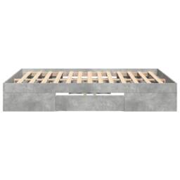 Berkfield Home Durable Bed Frame without Mattress Concrete Grey 140x190cm Engine - Size: 140x190 cm - thumbnail 6