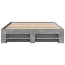 Berkfield Home Durable Bed Frame without Mattress Concrete Grey 140x190cm Engine - Size: 140x190 cm - thumbnail 5