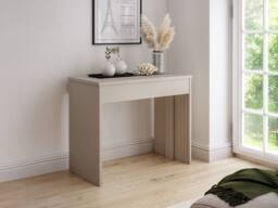 Vente-unique Extendable Console Dining Table Seats 12 - 6 Extensions - Beige - thumbnail 3