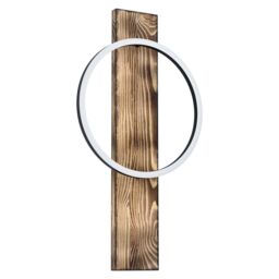 Loops Wall Light Colour Black Brown Rustic Shade White Plastic Bulb LED 1x12W - thumbnail 1