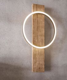 Loops Wall Light Colour Black Brown Rustic Shade White Plastic Bulb LED 1x12W - thumbnail 4