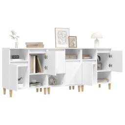 Berkfield Home Sideboards 3 pcs White 60x35x70 cm Engineered Wood - Size: 60 x 35 x 70 cm - thumbnail 4