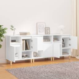 Berkfield Home Sideboards 3 pcs White 60x35x70 cm Engineered Wood - Size: 60 x 35 x 70 cm - thumbnail 1