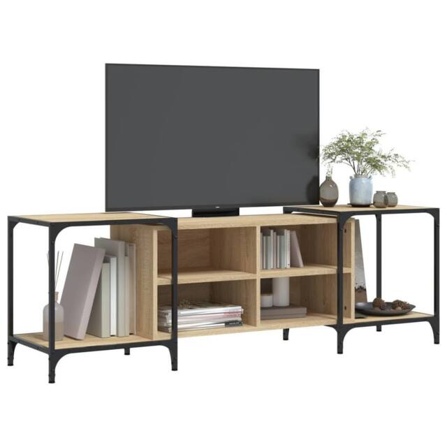 Berkfield Home TV Cabinet Sonoma Oak 153x37x50 cm Engineered Wood in Light Brown - Size: 153 x 37 x 50 cm - image 1