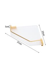 Living and Home Acrylic Bathroom Corner Shelf Adhesive Shower Organiser in Gold - thumbnail 6