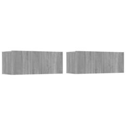 Berkfield Home TV Cabinets 2 pcs Grey Sonoma 80x30x30 cm Engineered Wood - Size: 80 x 30 x 30 cm - thumbnail 3