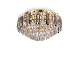 Netlighting Magnolia Indoor Crystal Flush Ceiling Lamp 7 Lights Gold G9 - thumbnail 1