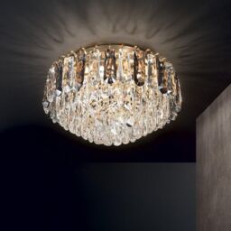 Netlighting Magnolia Indoor Crystal Flush Ceiling Lamp 7 Lights Gold G9 - thumbnail 2