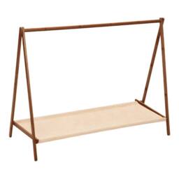 VOGREX Foldable Bamboo Garment Rack with Shoe Shelf in Natural - thumbnail 3