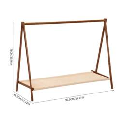 VOGREX Foldable Bamboo Garment Rack with Shoe Shelf in Natural - thumbnail 2