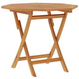Berkfield Home Folding Garden Table 85x85x76 cm Solid Teak Wood in Brown - Size: 85 x 85 x 76 cm - thumbnail 5