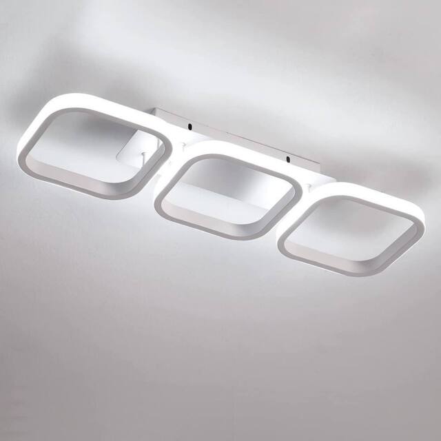 Goeco LED Ceiling Light, 32W Bedroom Chandelier, Square Modern Ceiling Light in White - image 1