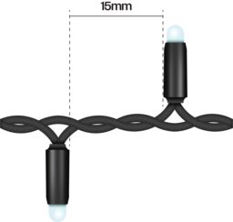 Xmas Haus Cluster Lights Black Rubber ip65 Cool White 5M - thumbnail 3